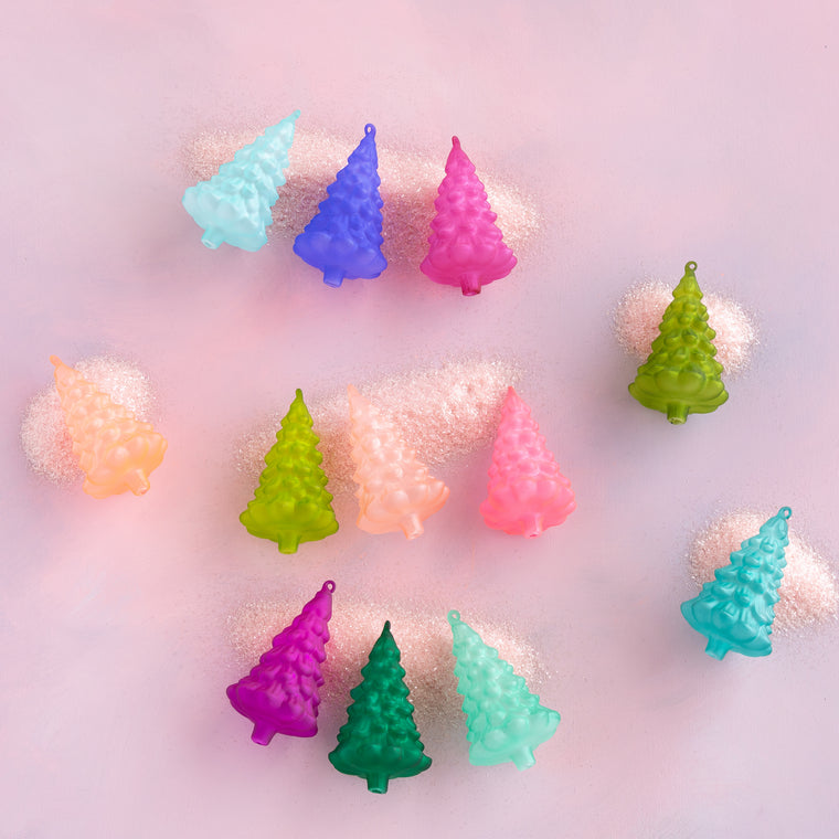 Frosted Tree Ornament Set