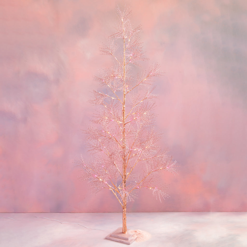 Pink Metallic Tree with Lights, Large