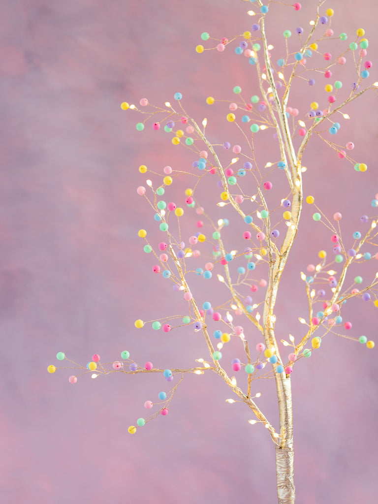 Lighted Pastel Ball Tree, Large