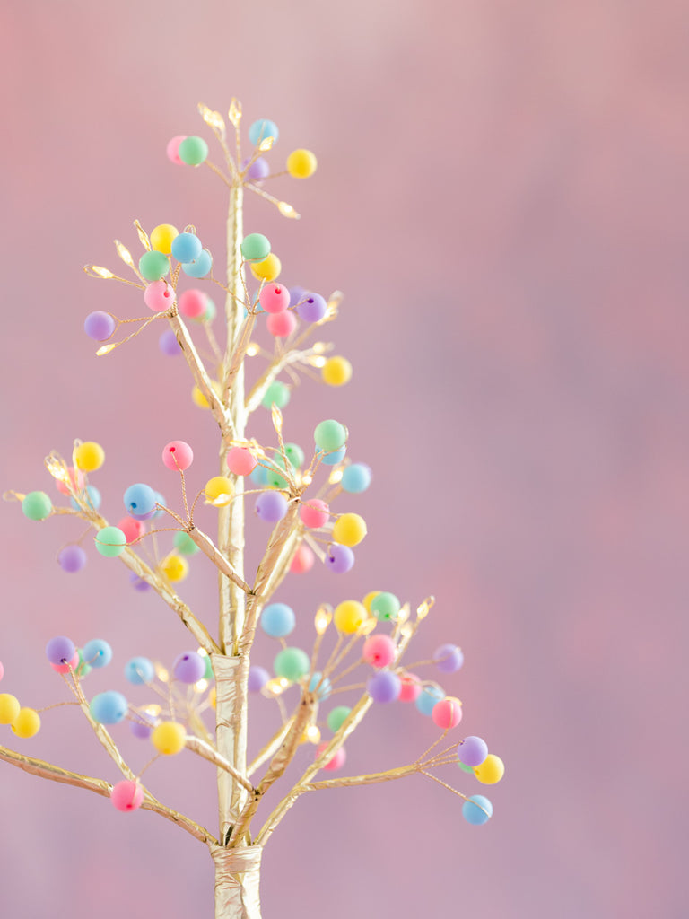 Lighted Pastel Ball Tree, Small