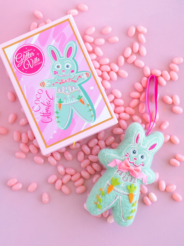 Coco Cottontail Wool Bunny Ornament
