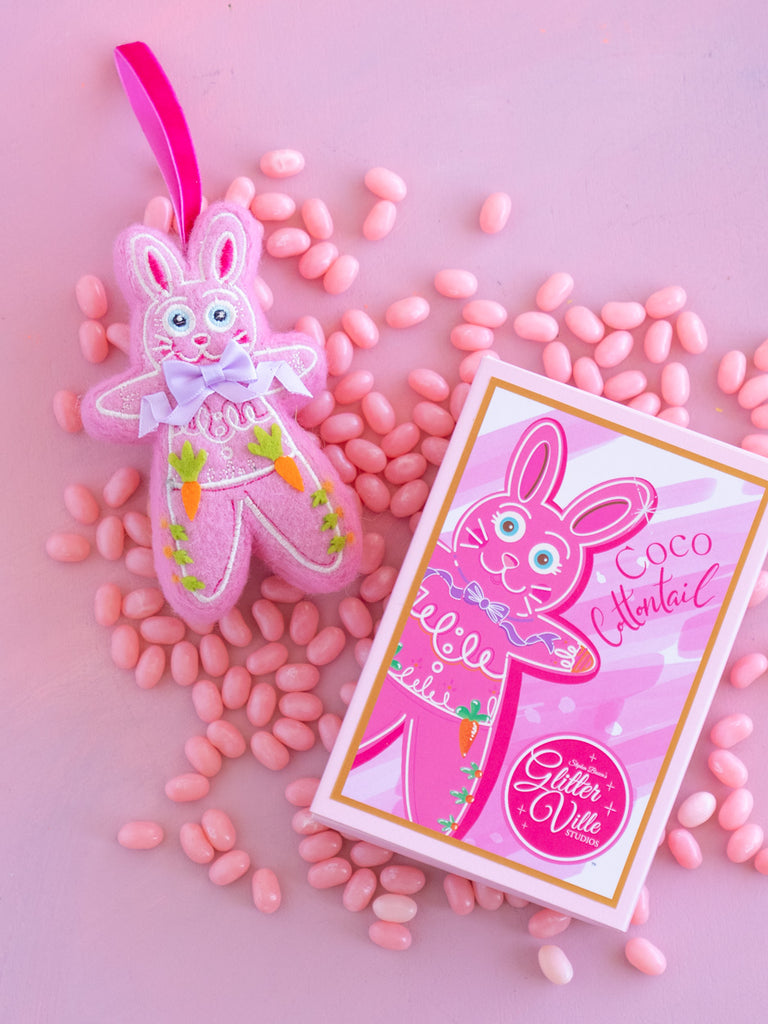 Coco Cottontail Wool Bunny Ornament