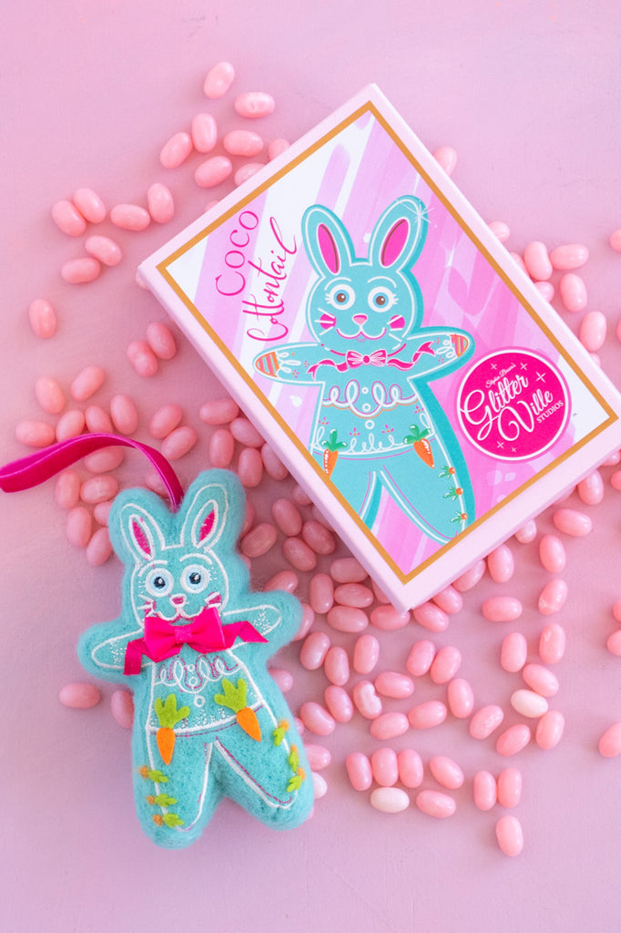 Coco Cottontail Wool Bunny Ornament