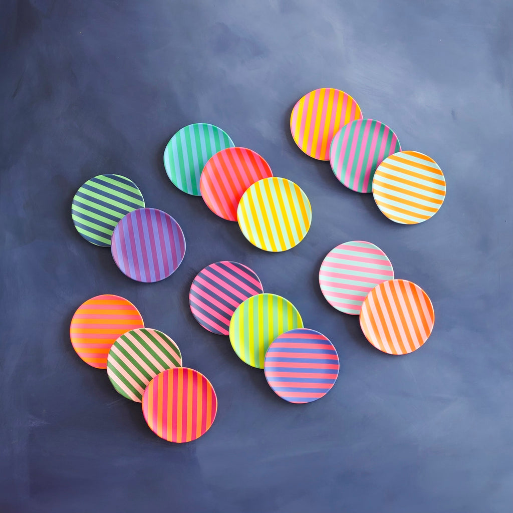 Supper Stripes Dessert Plate Set