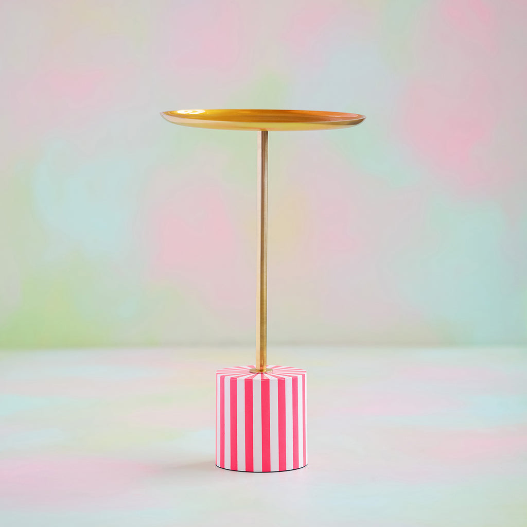 Small Hot Pink & Brass Topsy Twirly Table