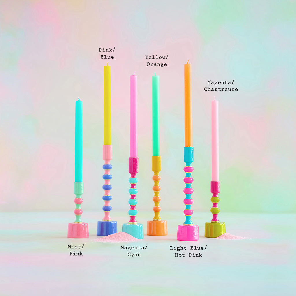 Rainbow Stripe Candle Sticks