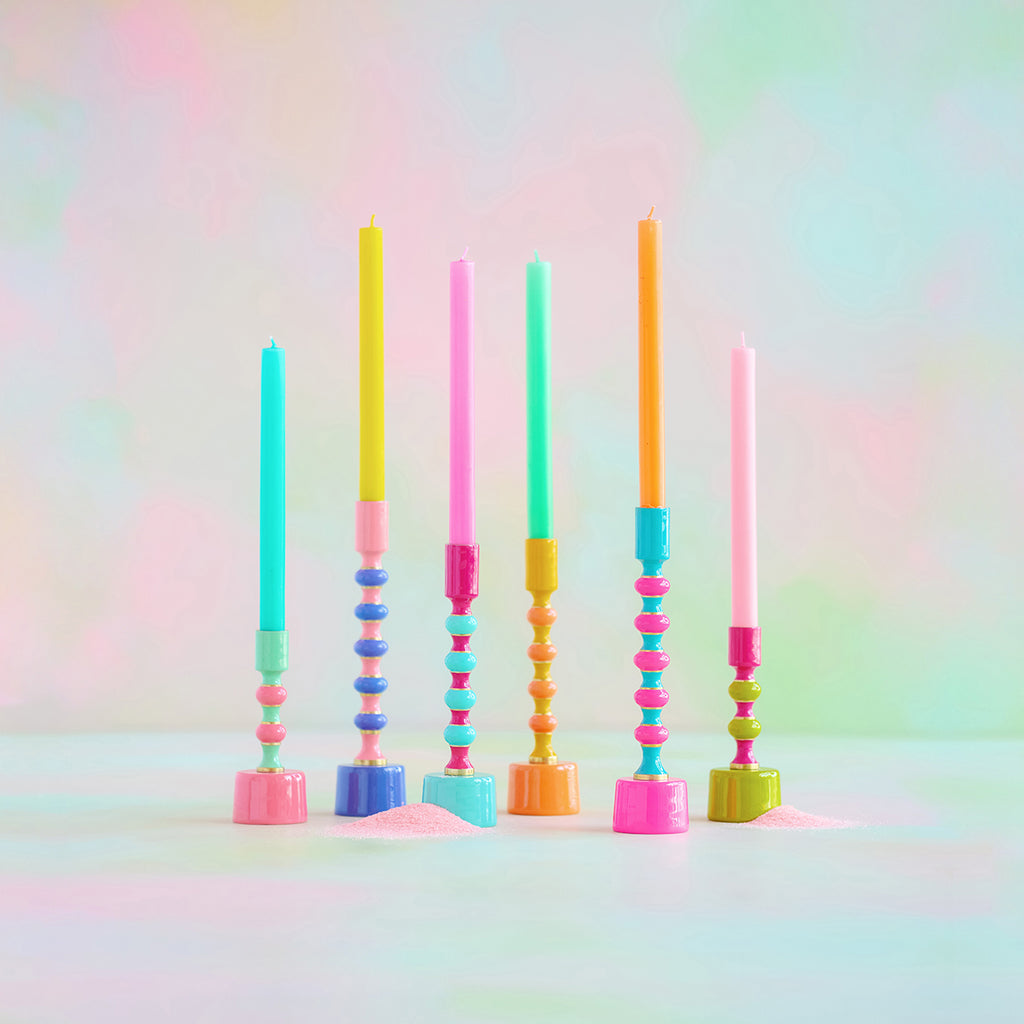 Rainbow Stripe Candle Sticks