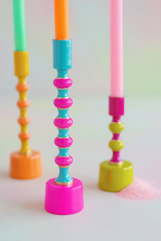 Rainbow Stripe Candle Sticks