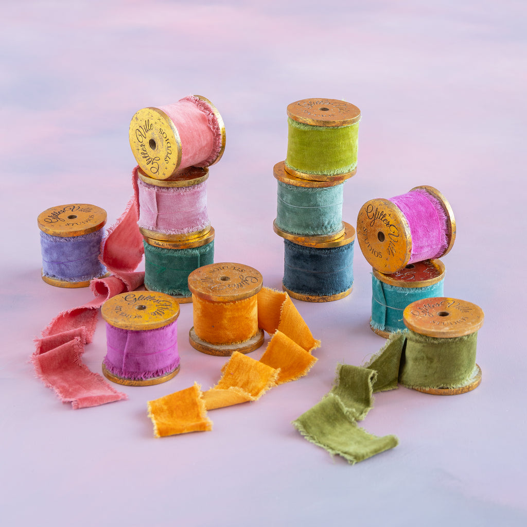 Frayed Velevet Spooled Ribbon, 2"