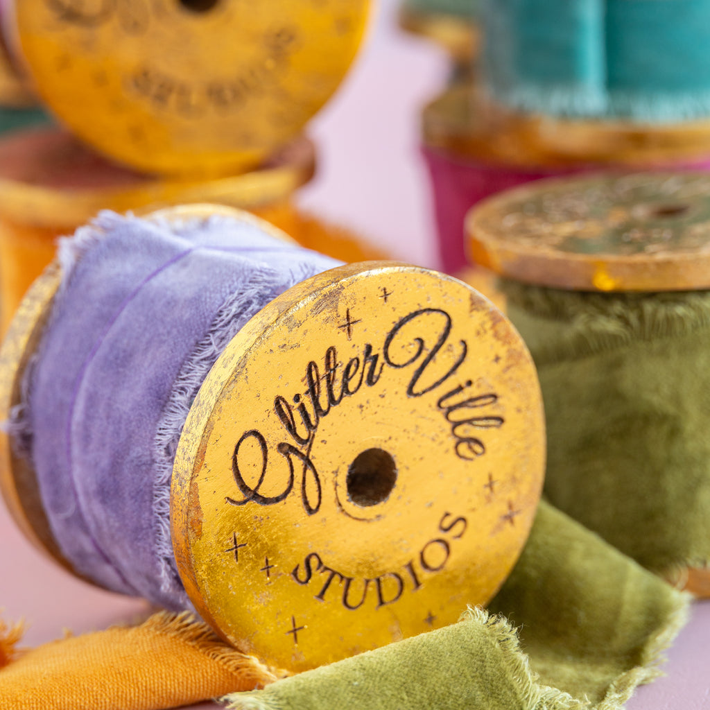 Frayed Velevet Spooled Ribbon, 2"