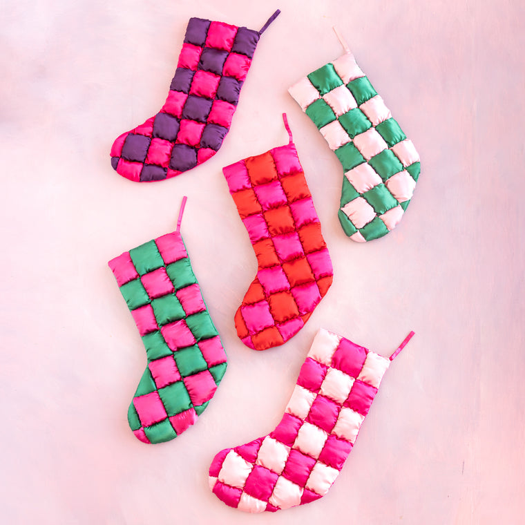 Puffy Checkerboard Stocking