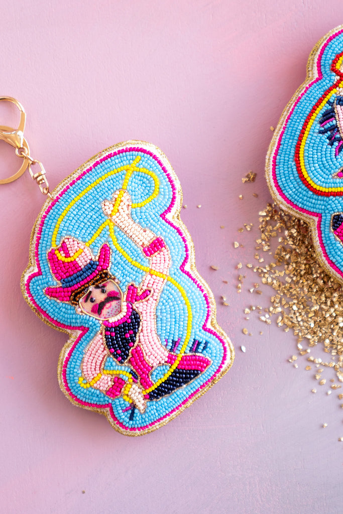 Pinky Pete & Pinky Poppy Beaded Bag Charm