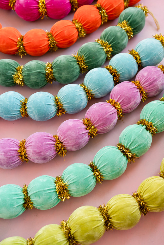 Velvet Tinsel & Ball Garland