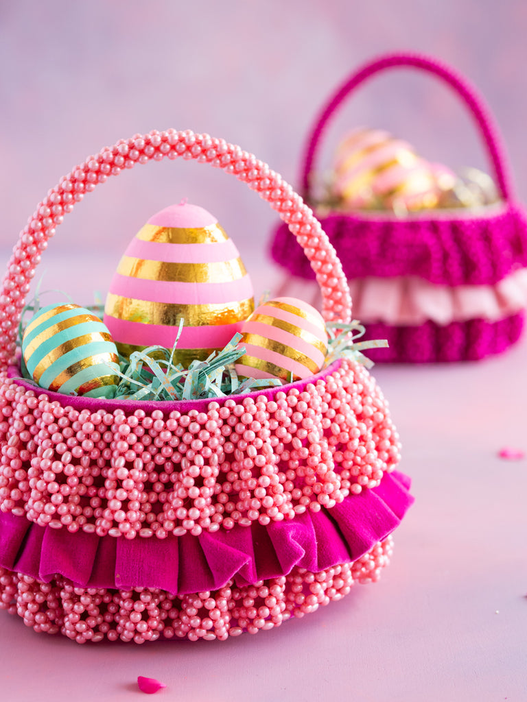 Ruffle Beaded Basket
