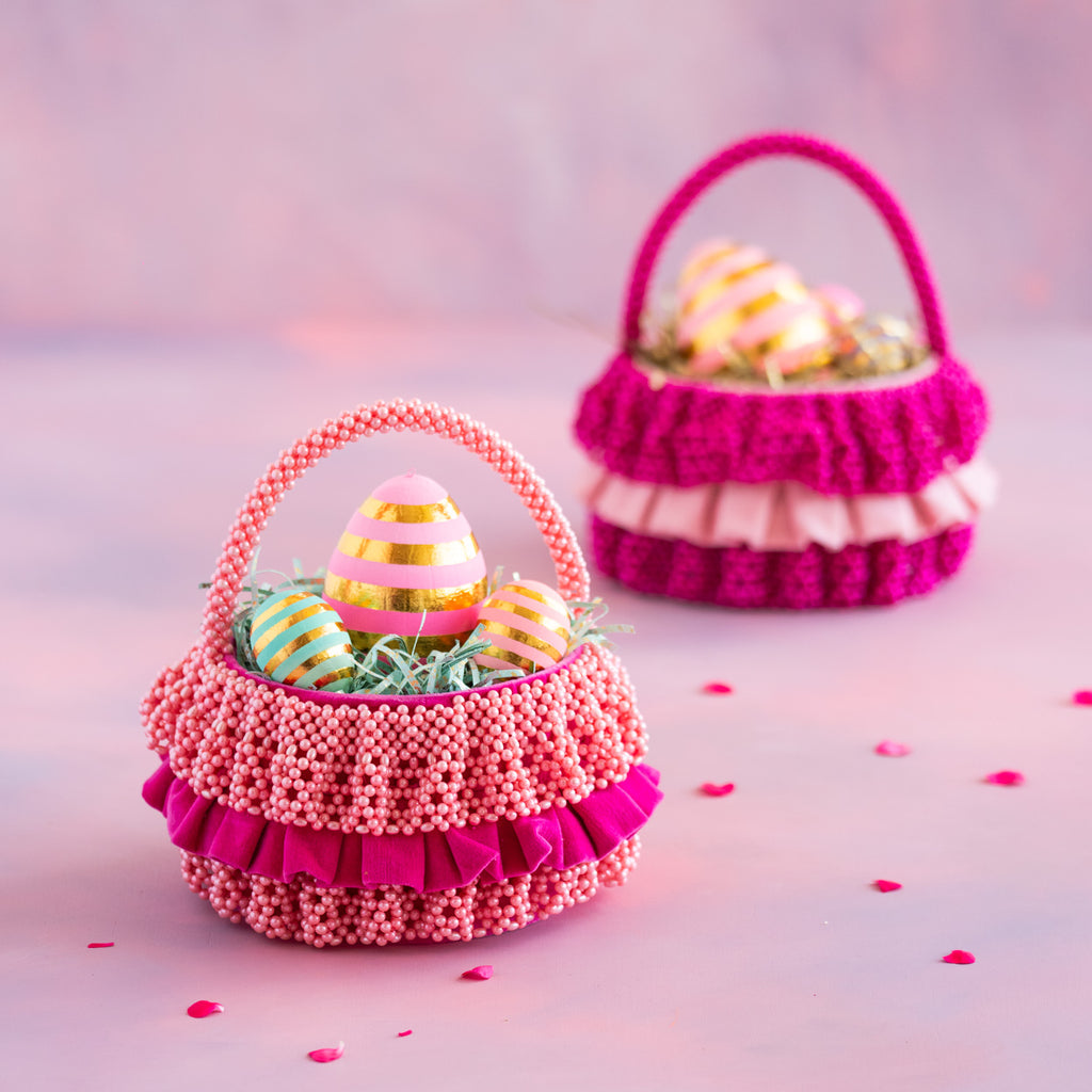 Ruffle Beaded Basket