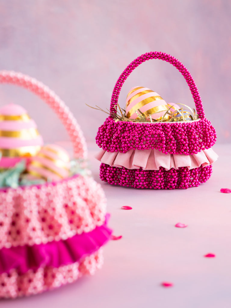 Ruffle Beaded Basket