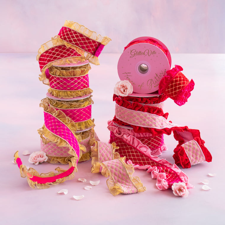 Ruffle Reverie Velvet Embroidered Ribbon