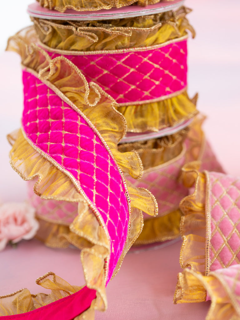Ruffle Reverie Velvet Embroidered Ribbon