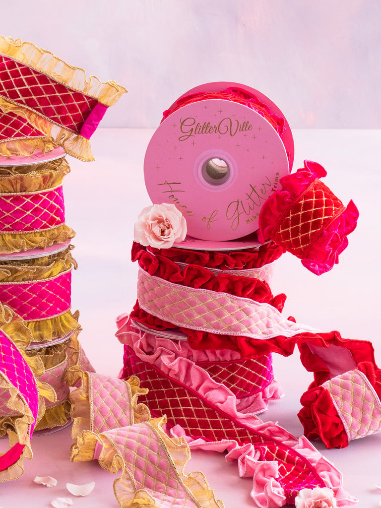 Ruffle Reverie Velvet Embroidered Ribbon
