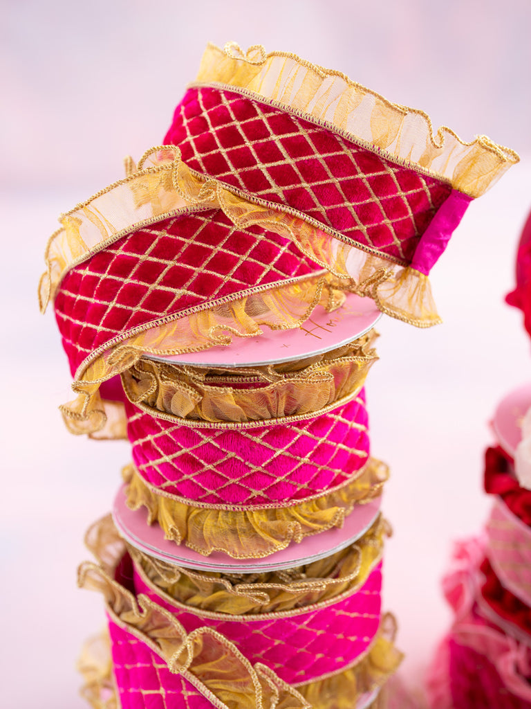 Ruffle Reverie Velvet Embroidered Ribbon