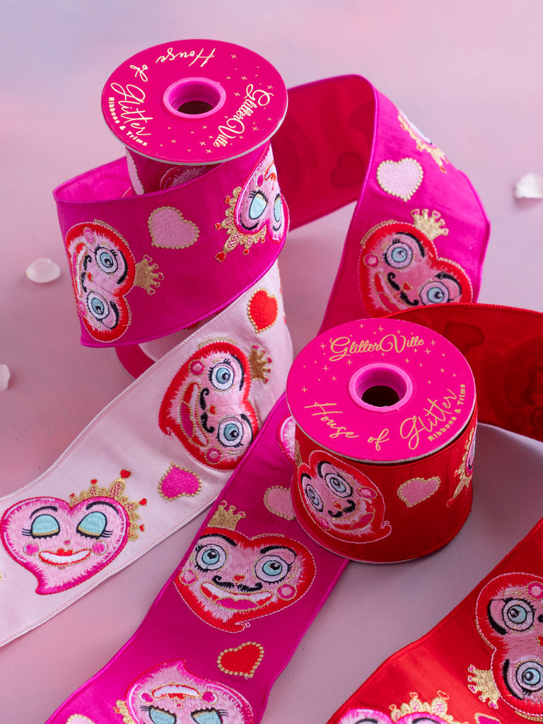 Royal Hearts Embroidered Ribbon