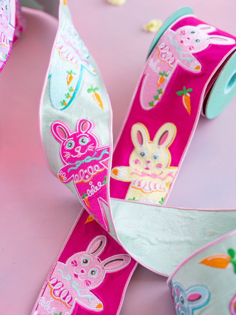 Coco Cottontail Bunny Embroidered Ribbon