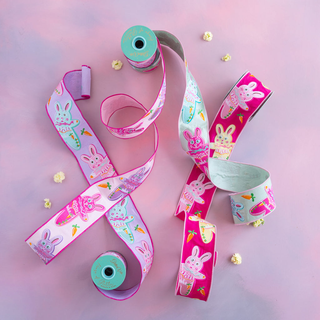 Coco Cottontail Bunny Embroidered Ribbon