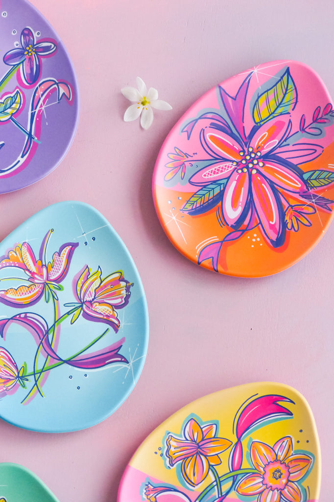 Frenchy Floral Easter Egg Plate Set