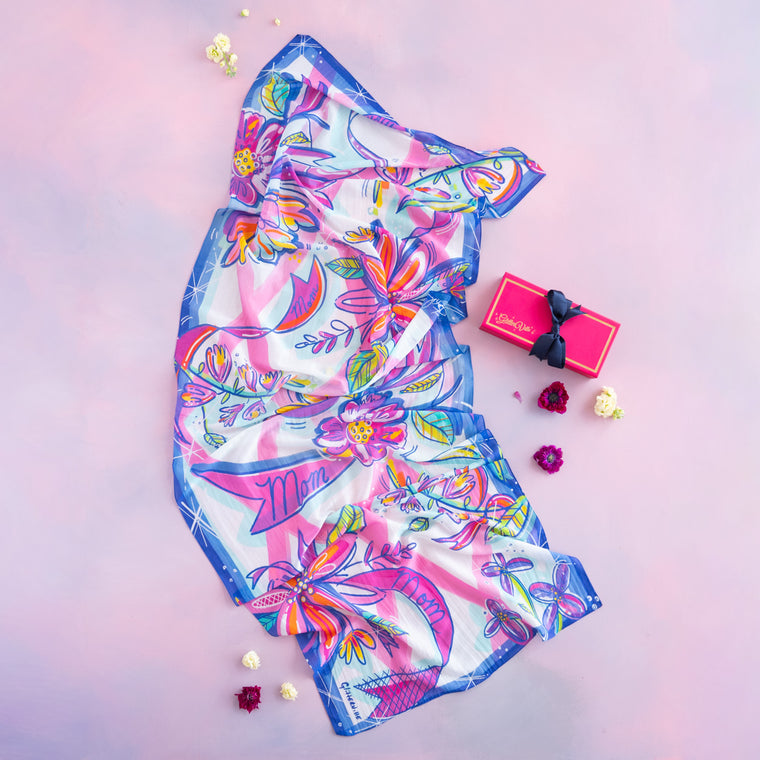 'Mom' Floral Scarf