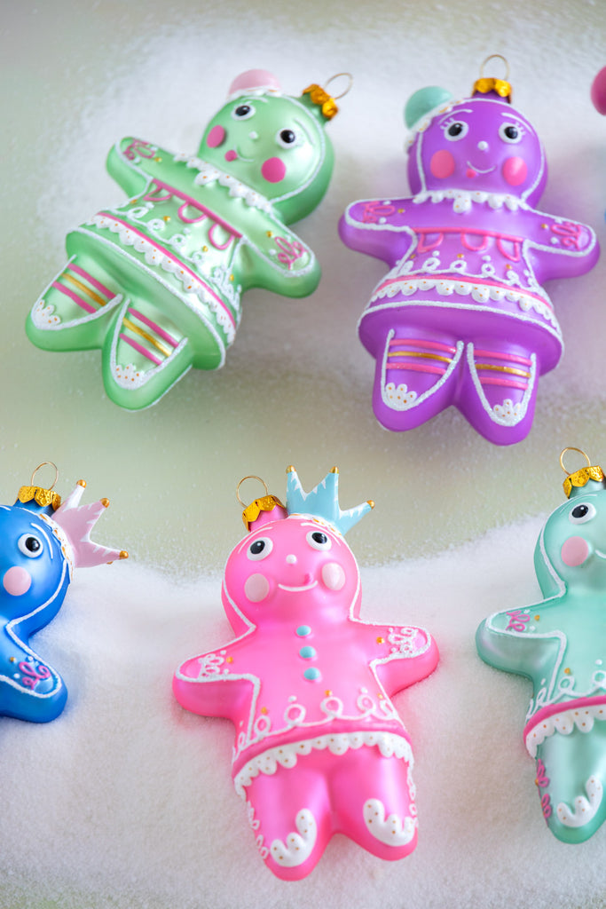 Rainbow Dippsy and Dough Ginger Glass Ornament