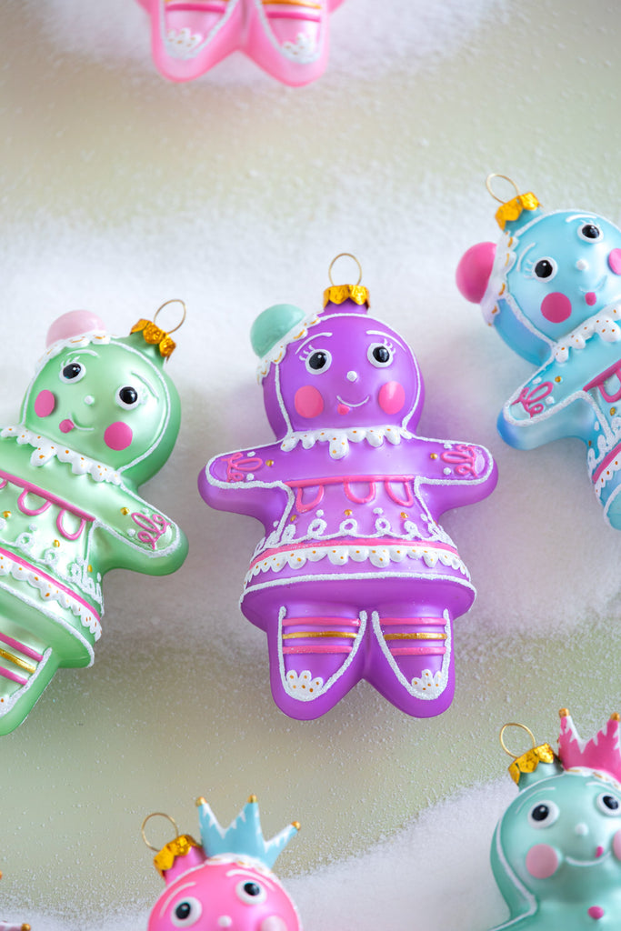 Rainbow Dippsy and Dough Ginger Glass Ornament
