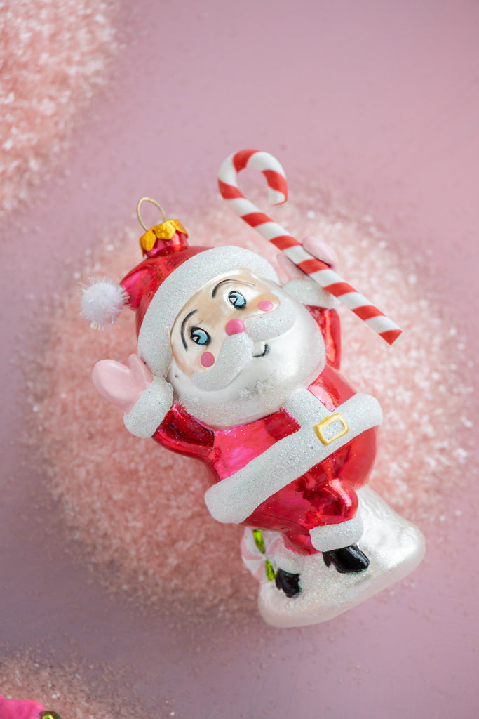 Baby Papa Noel Glass Ornament