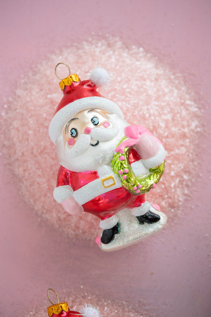 Baby Papa Noel Glass Ornament