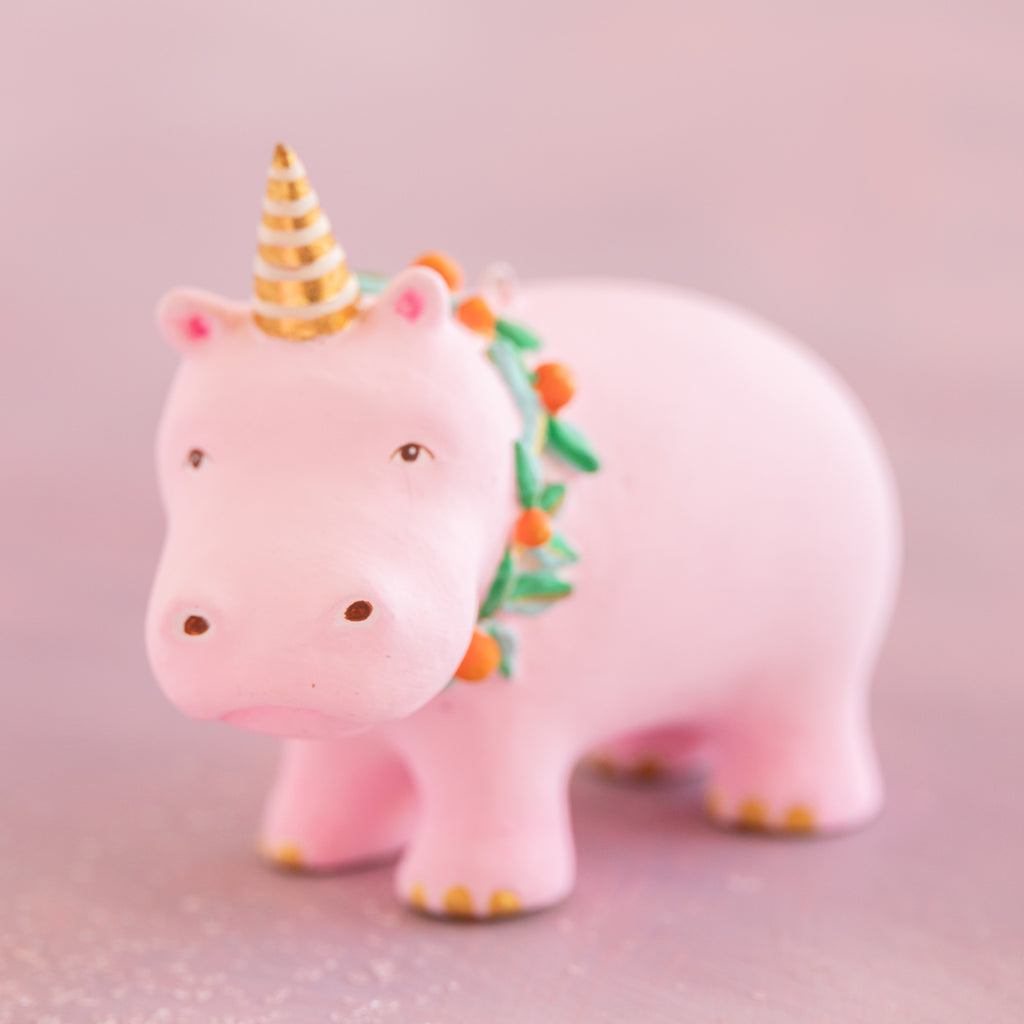 Pink Pongo the Hippo and Bongo the Elephant Ornament