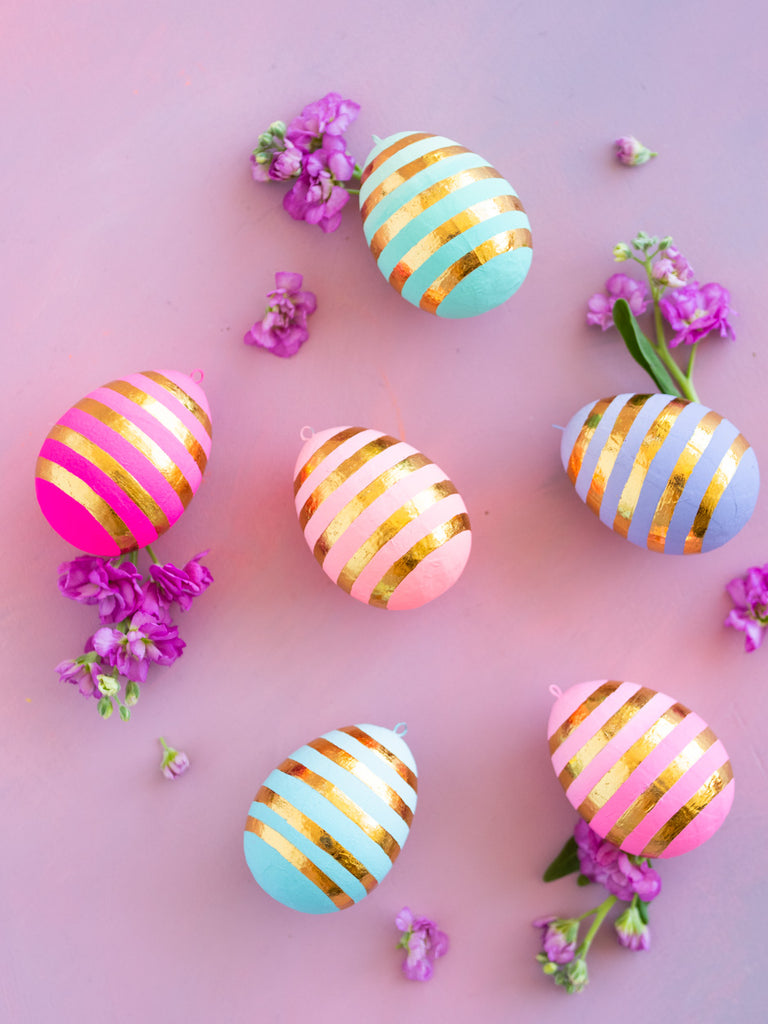 Petite Pastel Stripped Egg Ornament, Small