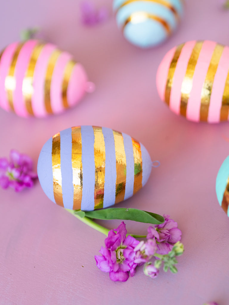 Petite Pastel Stripped Egg Ornament, Small
