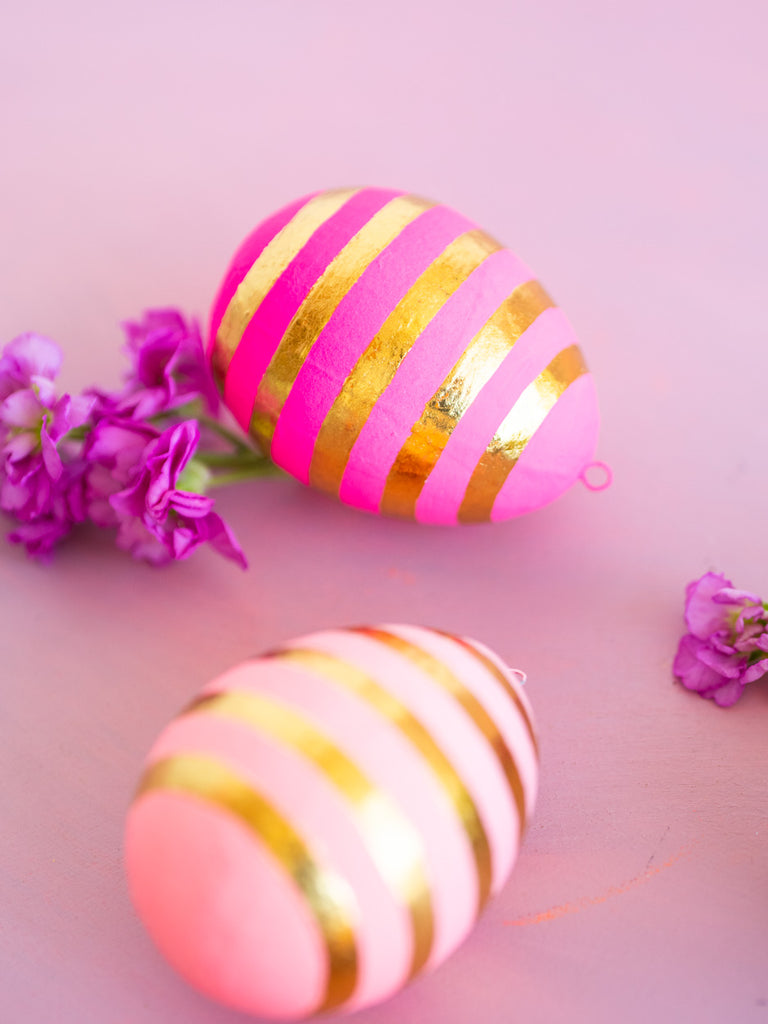 Petite Pastel Stripped Egg Ornament, Small