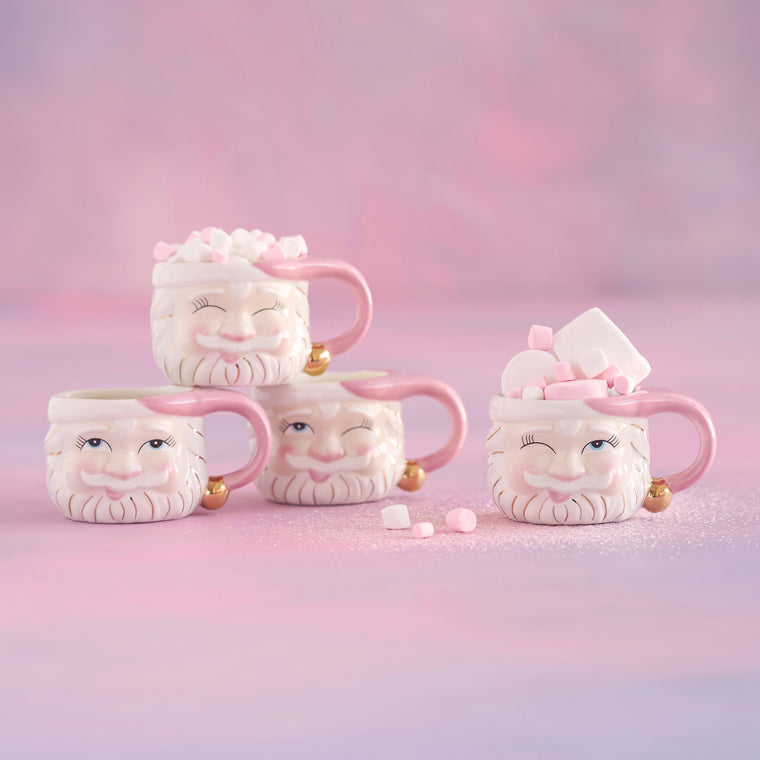 Papa Noel in Pink Mug Set