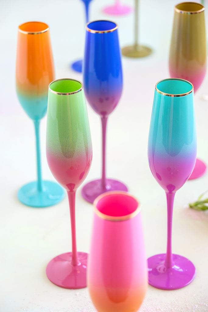 Ombre Fluted Flute Set