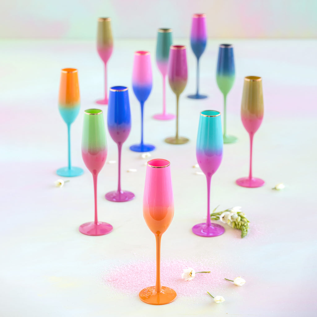 Ombre Fluted Flute Set