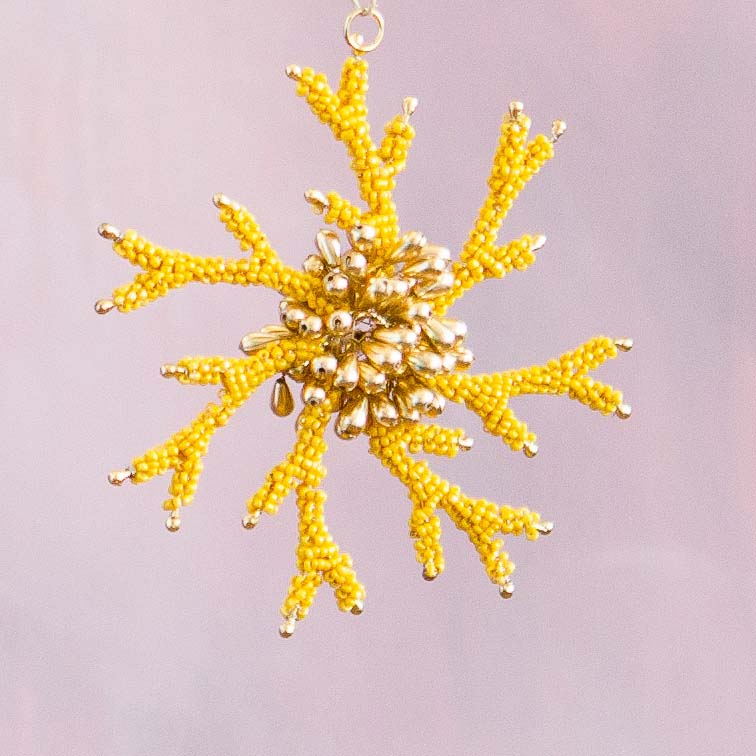 Coral Beaded Ornament